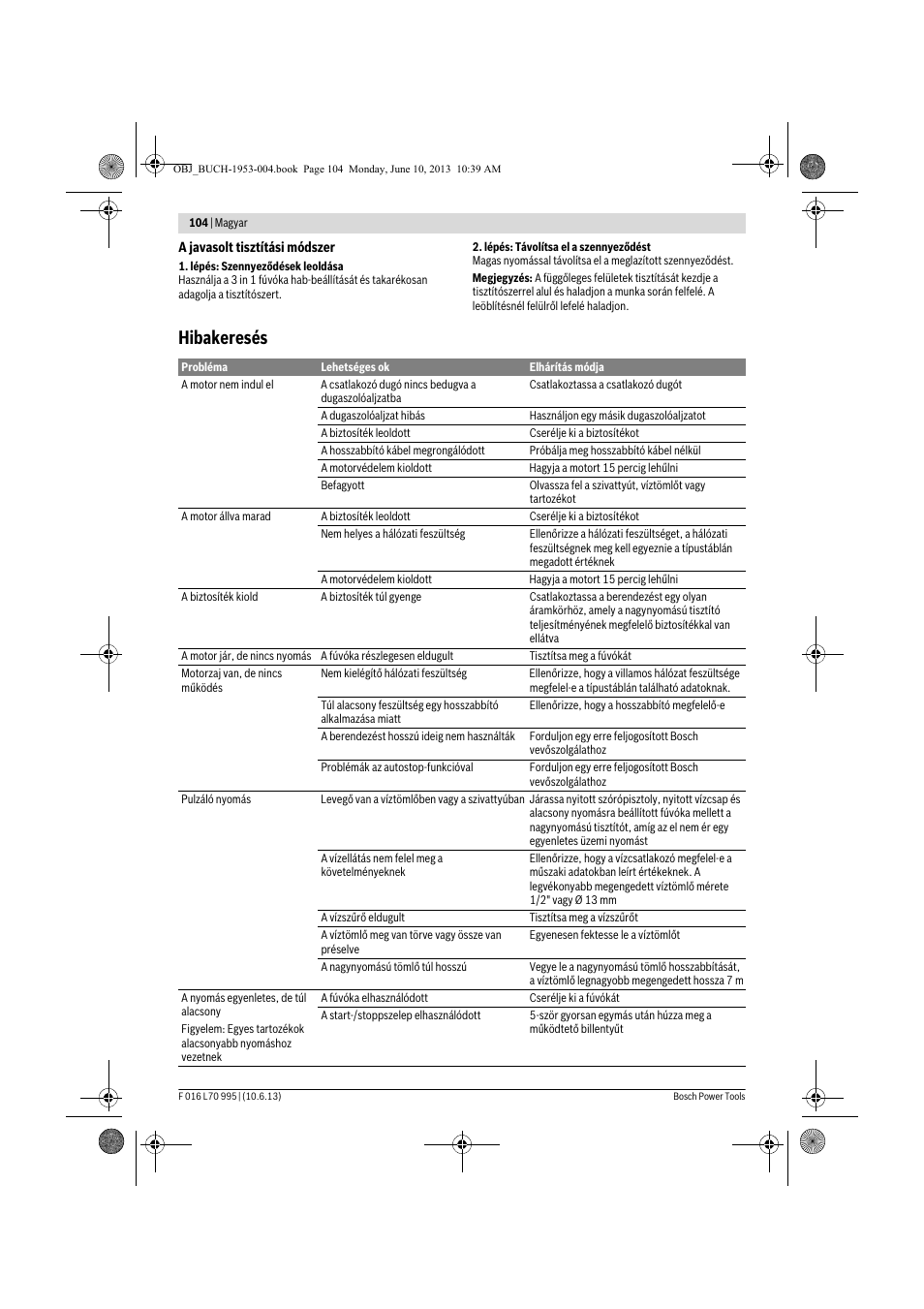 Hibakeresés | Bosch AQT 35-12 User Manual | Page 104 / 205