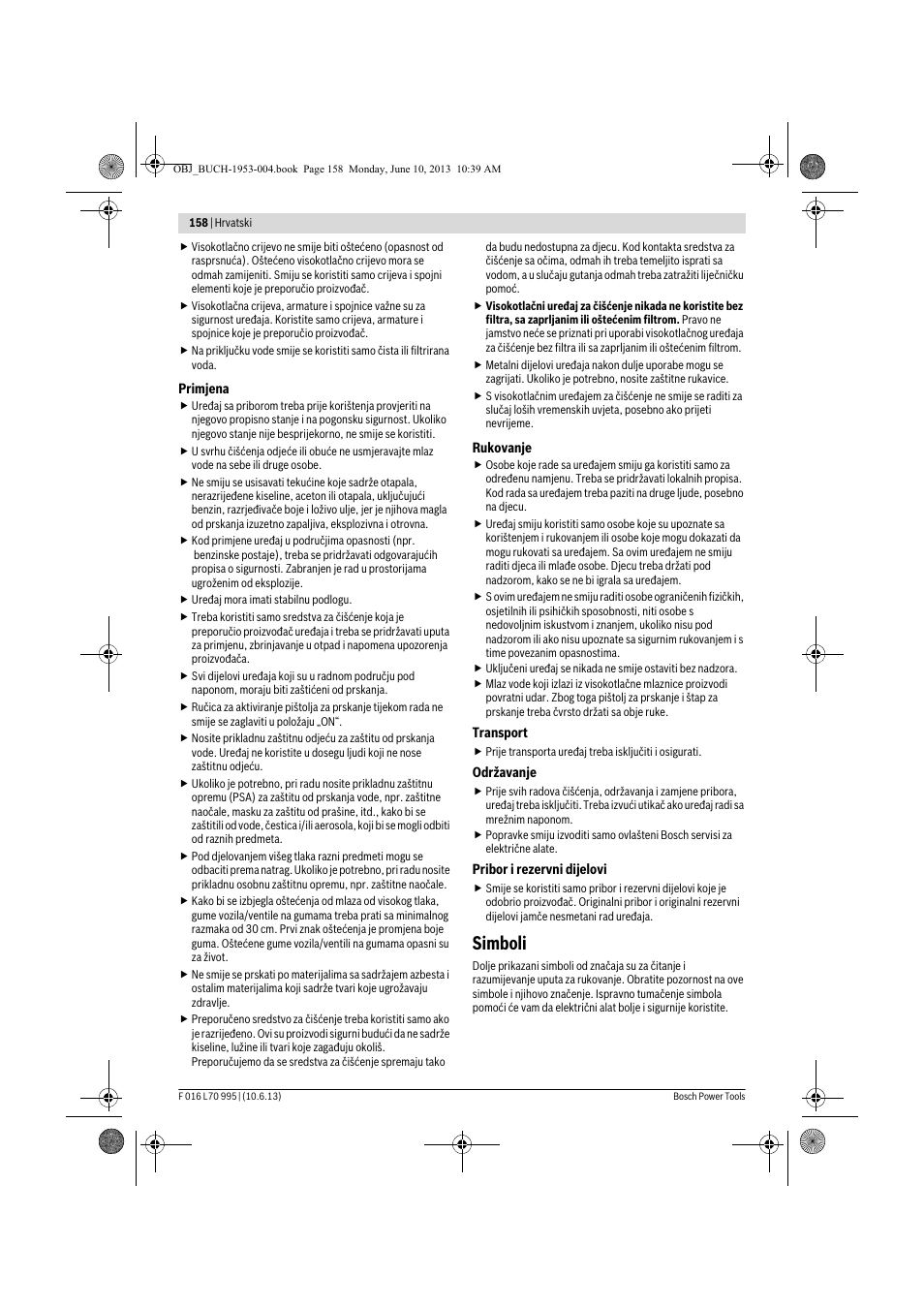 Simboli | Bosch AQT 35-12 User Manual | Page 158 / 205