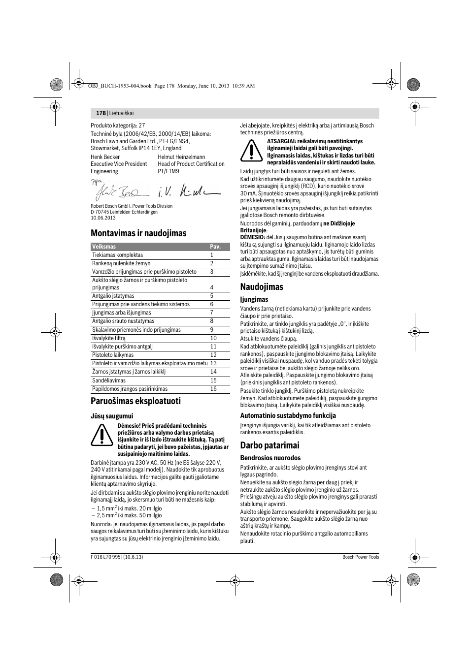 Montavimas ir naudojimas paruošimas eksploatuoti, Naudojimas, Darbo patarimai | Bosch AQT 35-12 User Manual | Page 178 / 205
