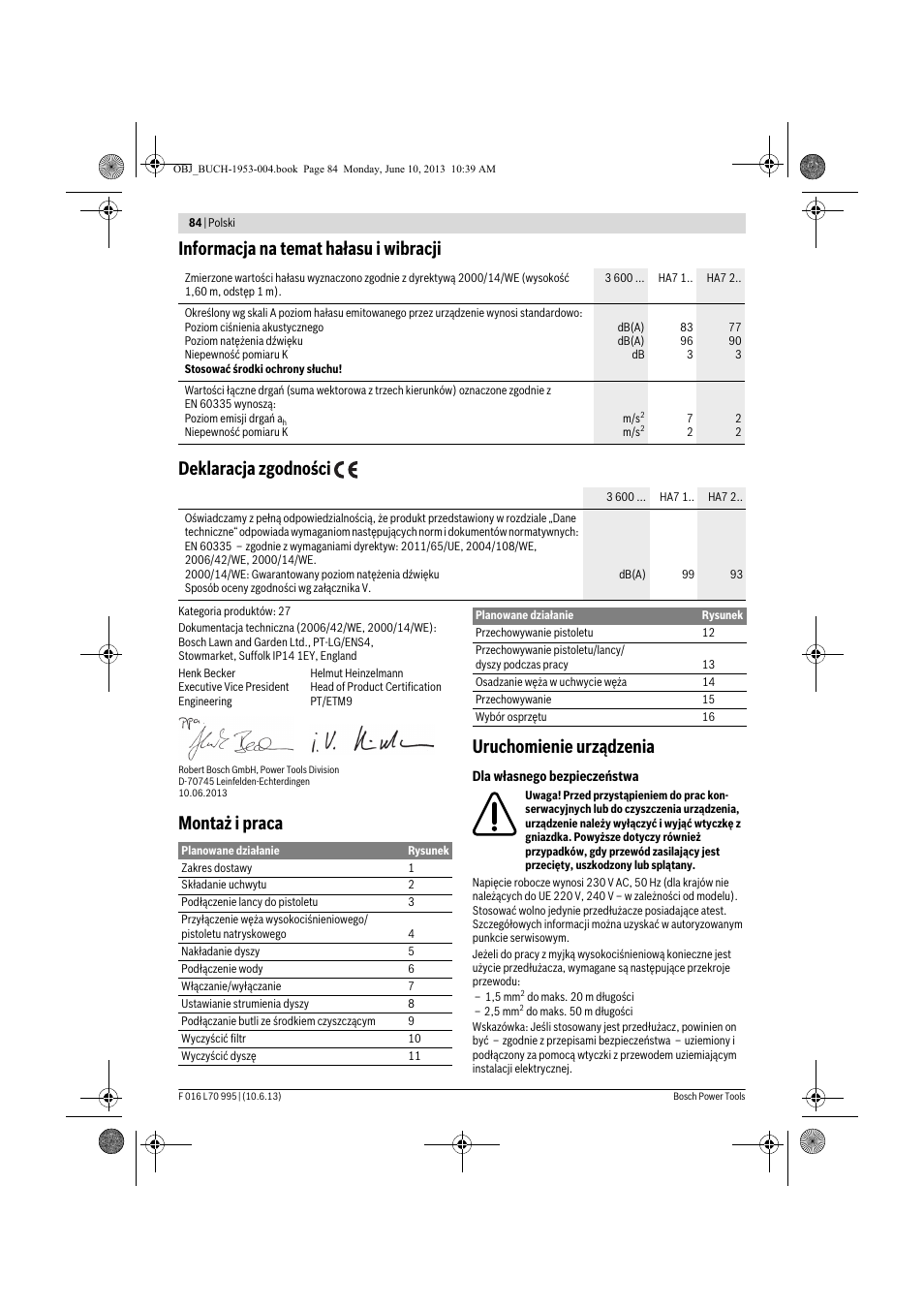 Montaż i praca uruchomienie urządzenia | Bosch AQT 35-12 User Manual | Page 84 / 205