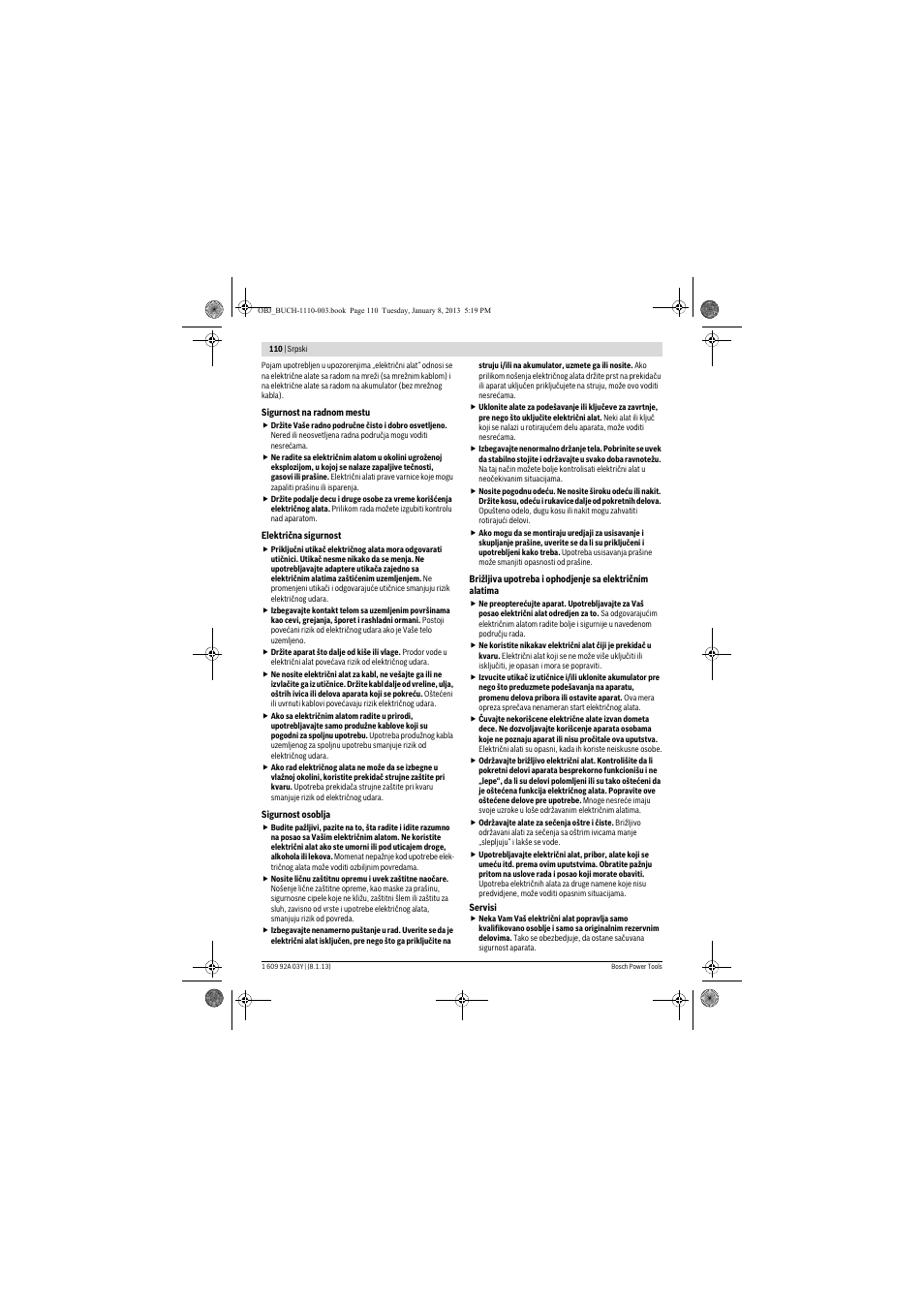 Bosch GBH 2-20 D Professional User Manual | Page 110 / 158