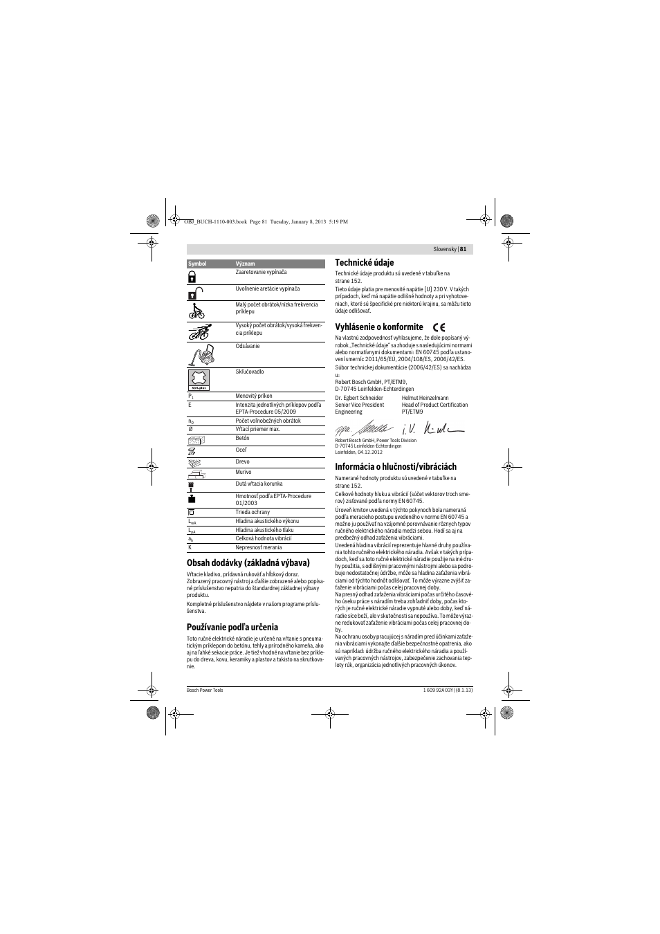 Bosch GBH 2-20 D Professional User Manual | Page 81 / 158