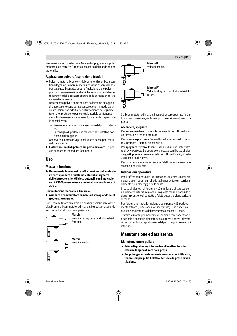 Manutenzione ed assistenza | Bosch GBM 32-4 Professional User Manual | Page 31 / 138