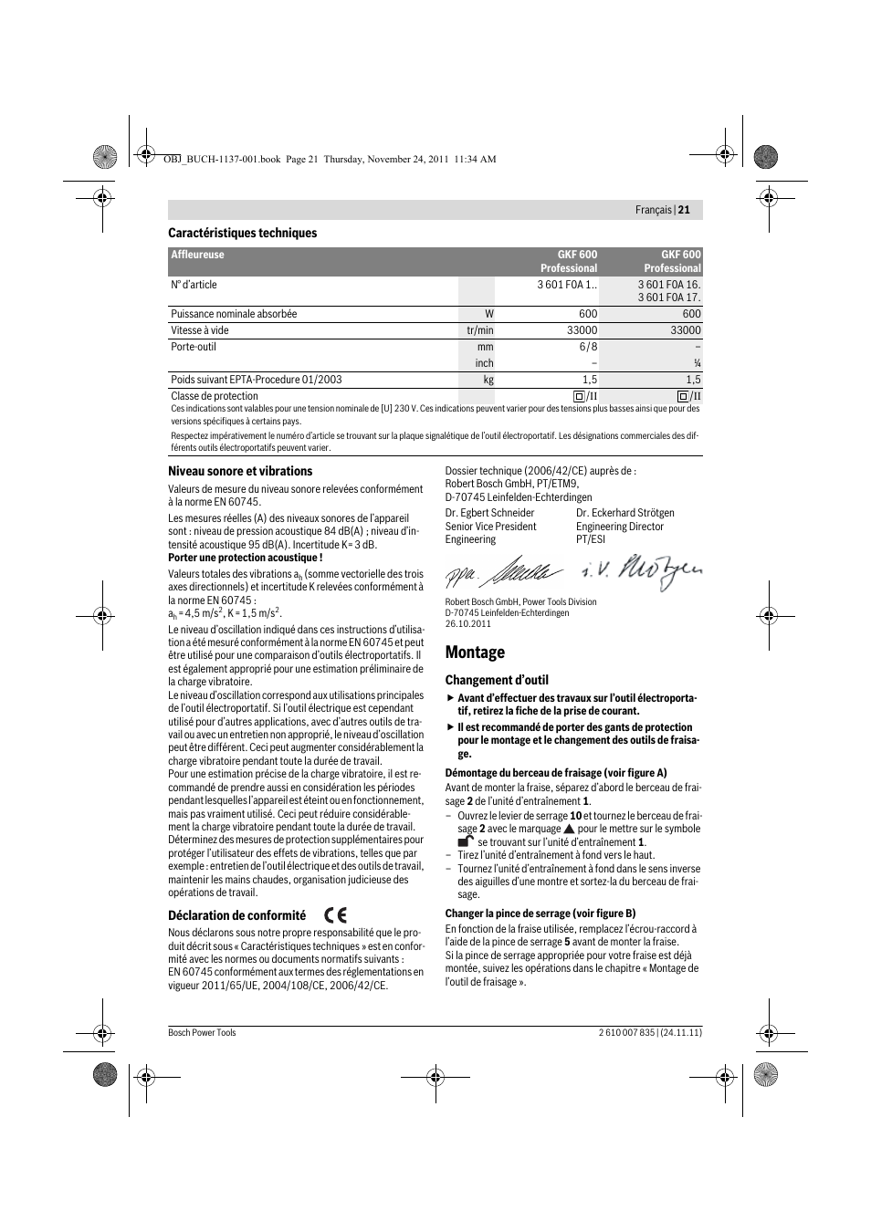 Montage | Bosch GKF 600 Professional User Manual | Page 21 / 178