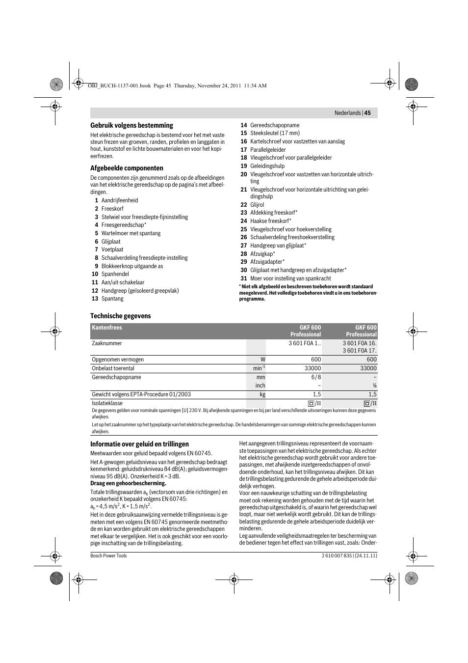 Bosch GKF 600 Professional User Manual | Page 45 / 178