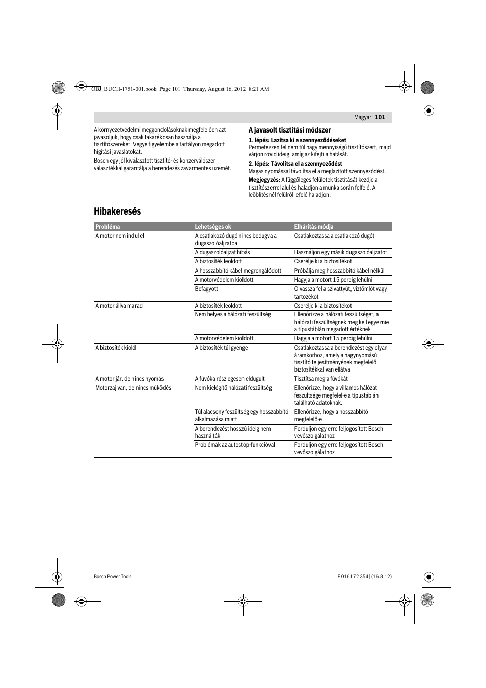 Hibakeresés | Bosch GHP 5-13 C User Manual | Page 101 / 178