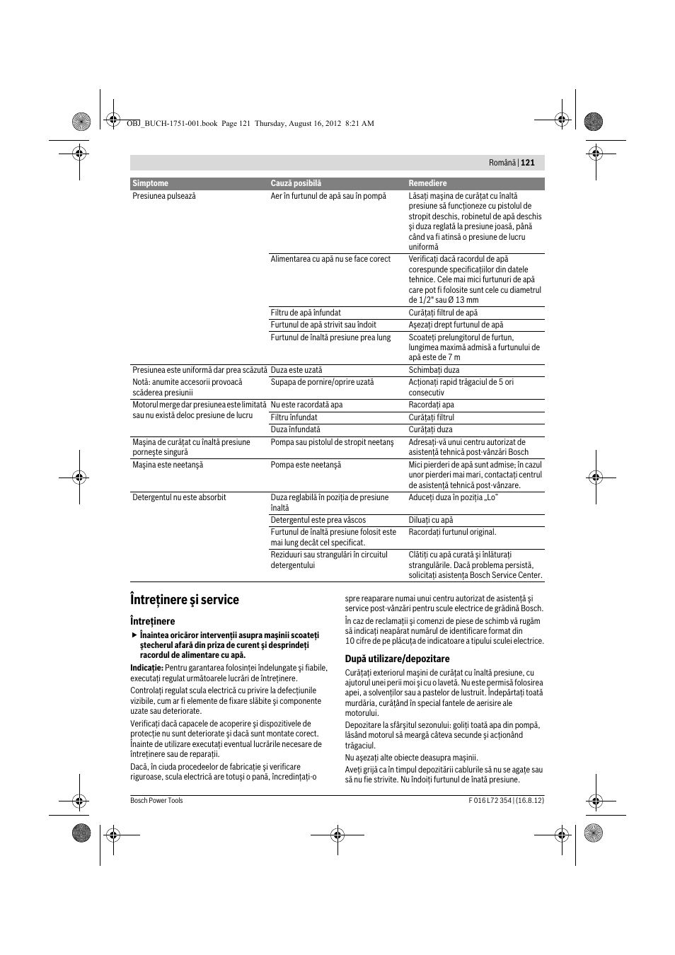 Întreţinere şi service | Bosch GHP 5-13 C User Manual | Page 121 / 178