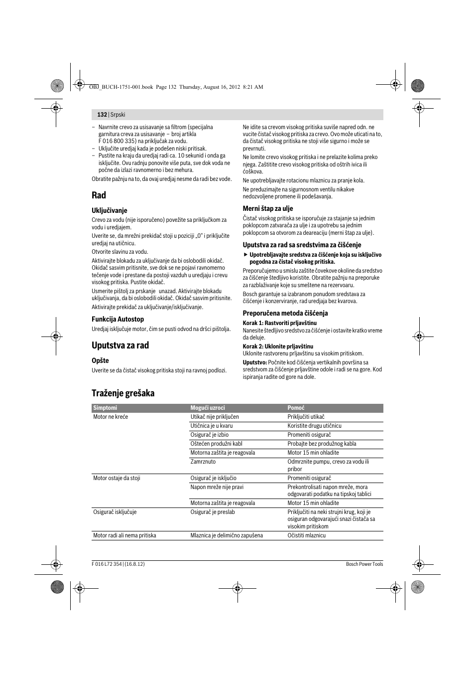 Uputstva za rad, Traženje grešaka | Bosch GHP 5-13 C User Manual | Page 132 / 178