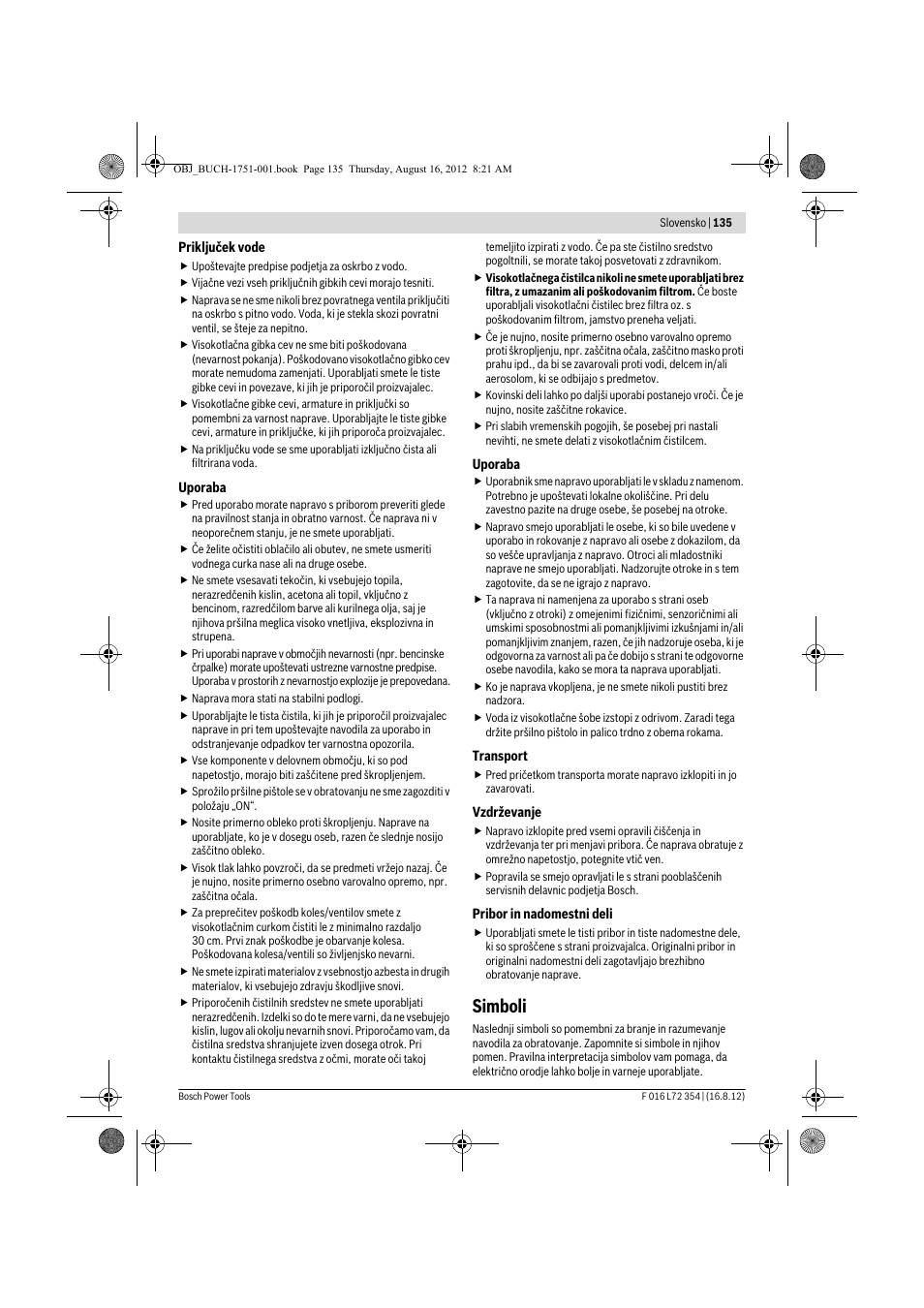 Simboli | Bosch GHP 5-13 C User Manual | Page 135 / 178