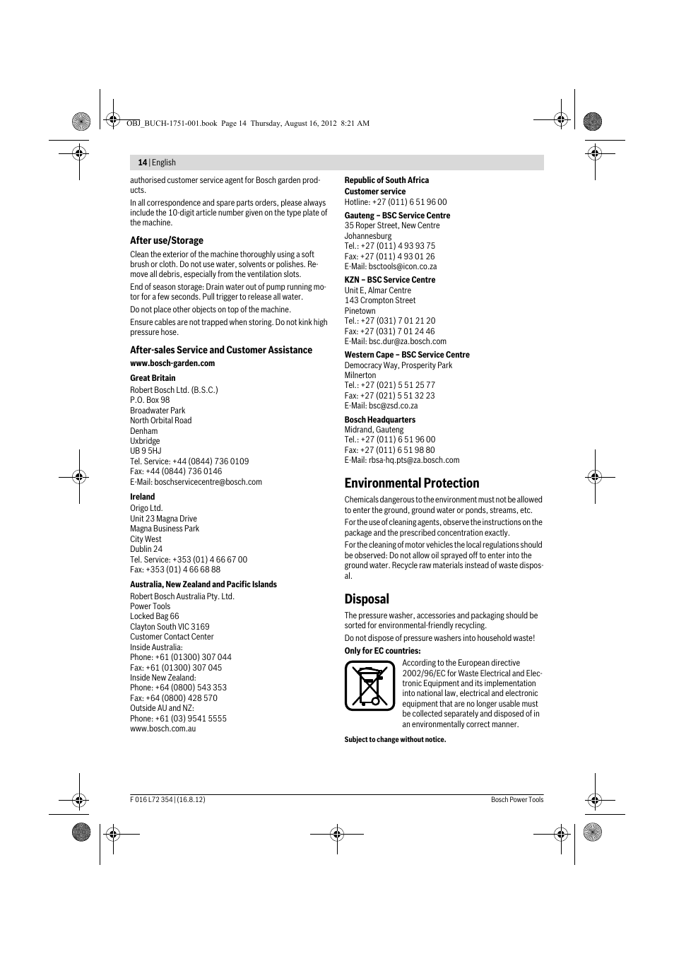 Environmental protection, Disposal | Bosch GHP 5-13 C User Manual | Page 14 / 178