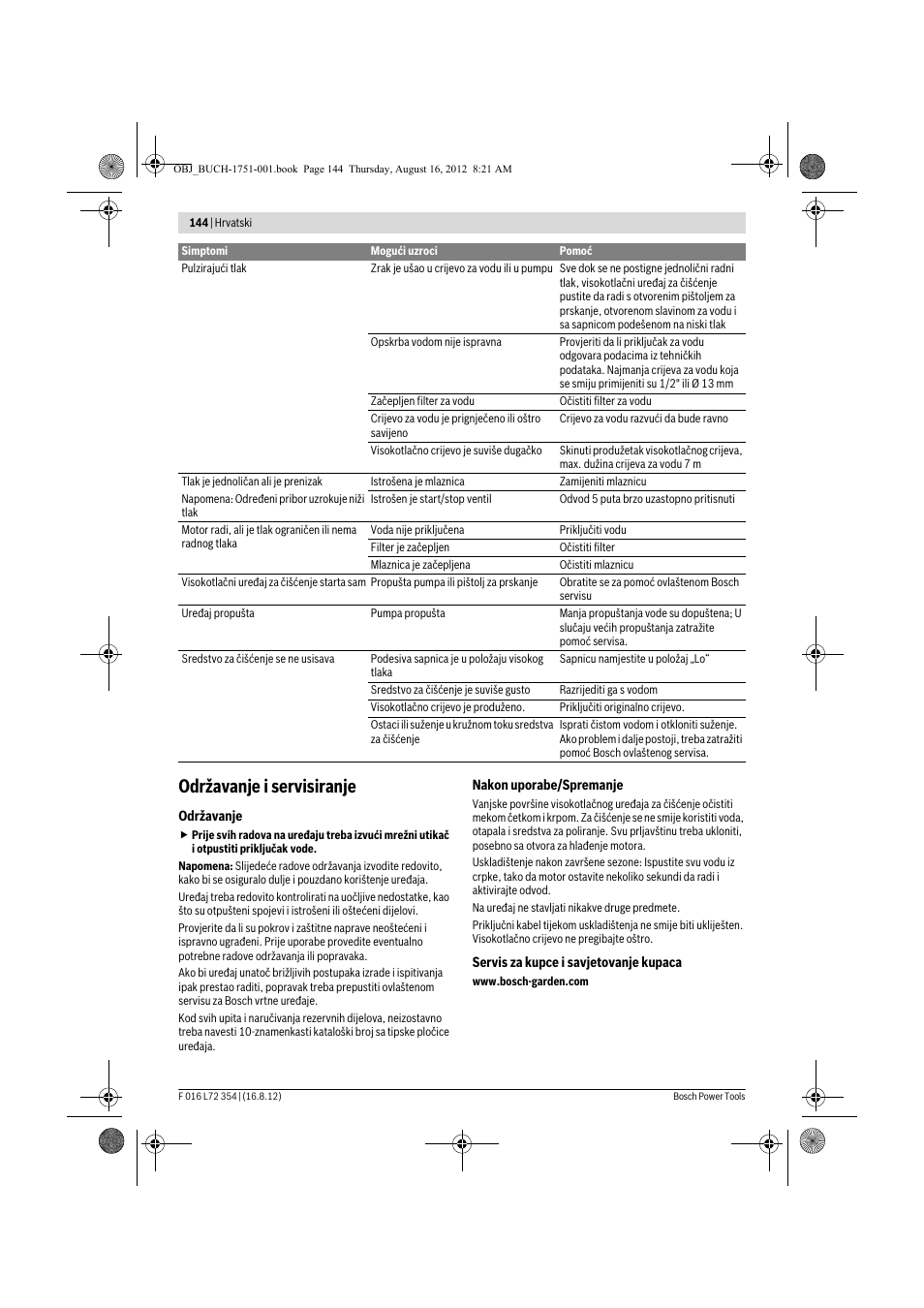 Održavanje i servisiranje | Bosch GHP 5-13 C User Manual | Page 144 / 178