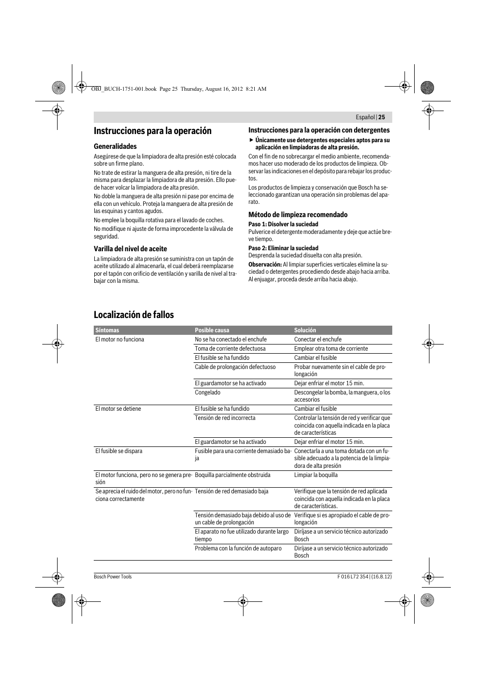 Instrucciones para la operación, Localización de fallos | Bosch GHP 5-13 C User Manual | Page 25 / 178