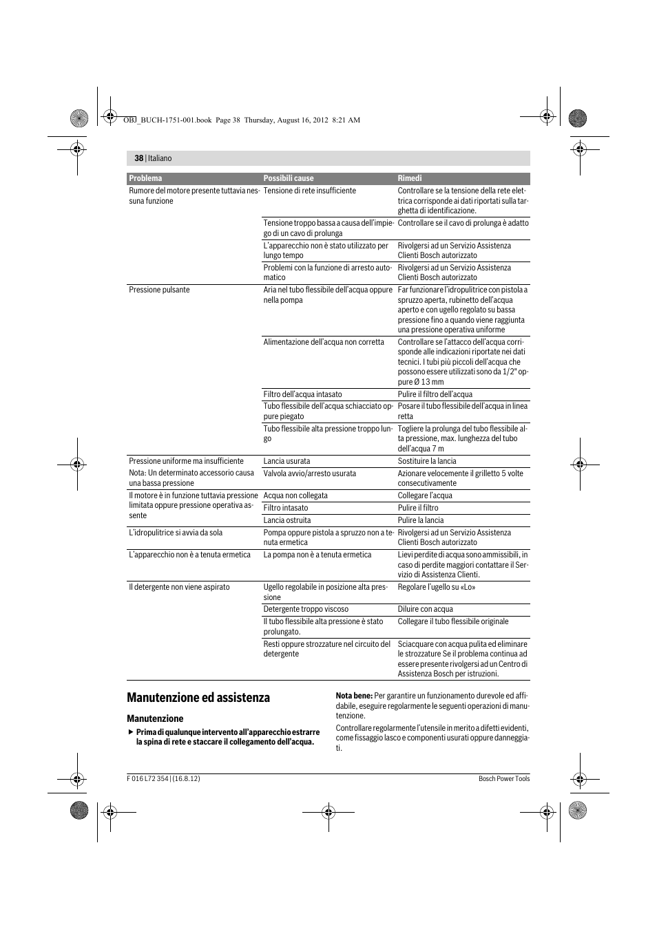 Manutenzione ed assistenza | Bosch GHP 5-13 C User Manual | Page 38 / 178