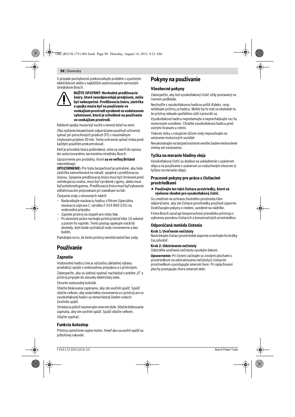 Používanie, Pokyny na používanie | Bosch GHP 5-13 C User Manual | Page 94 / 178