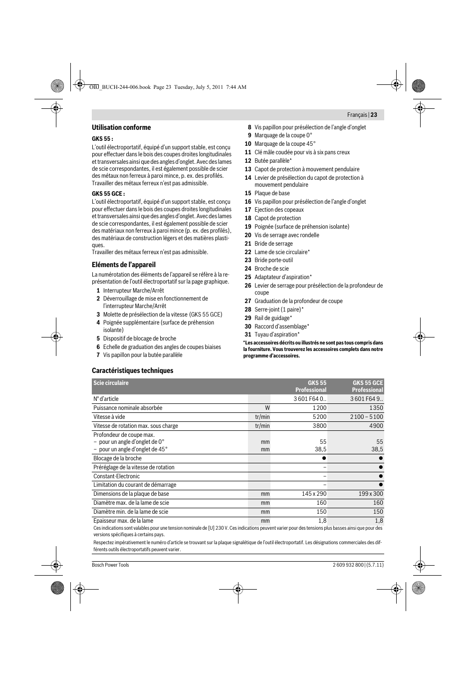 Bosch GKS Professional 55 User Manual | Page 23 / 213