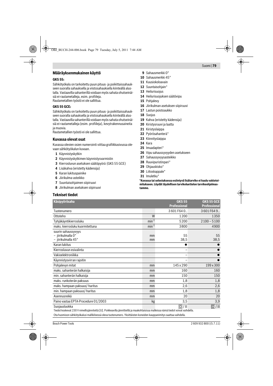 Bosch GKS Professional 55 User Manual | Page 79 / 213