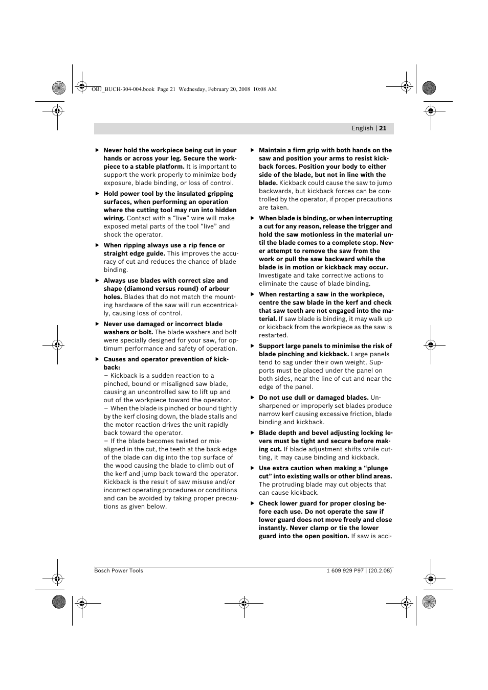 Bosch GKS 36 V-LI Professional User Manual | Page 21 / 349