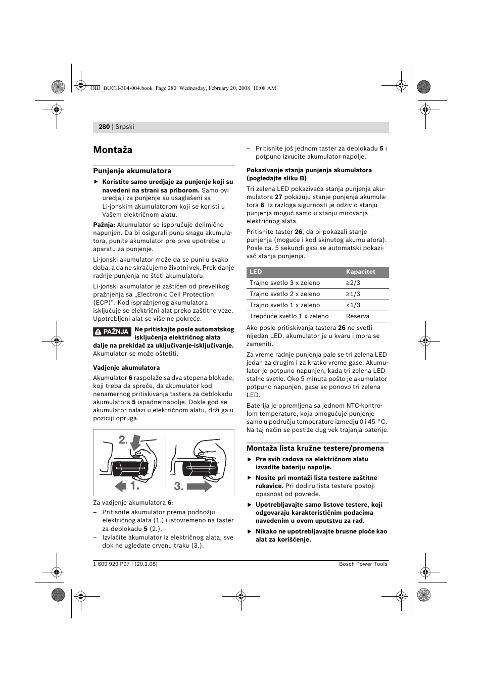 Montaža | Bosch GKS 36 V-LI Professional User Manual | Page 280 / 349