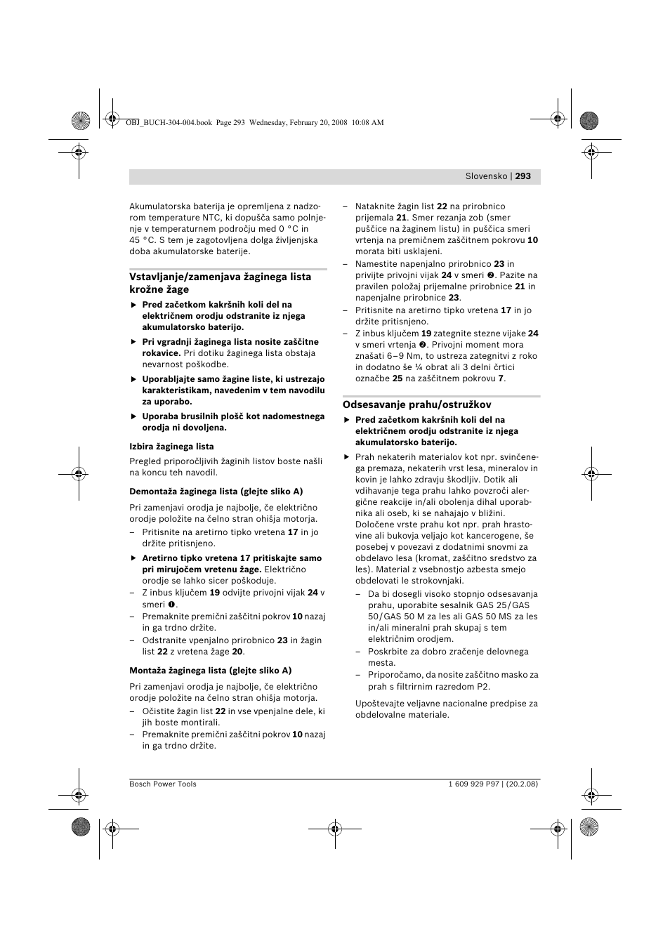 Bosch GKS 36 V-LI Professional User Manual | Page 293 / 349