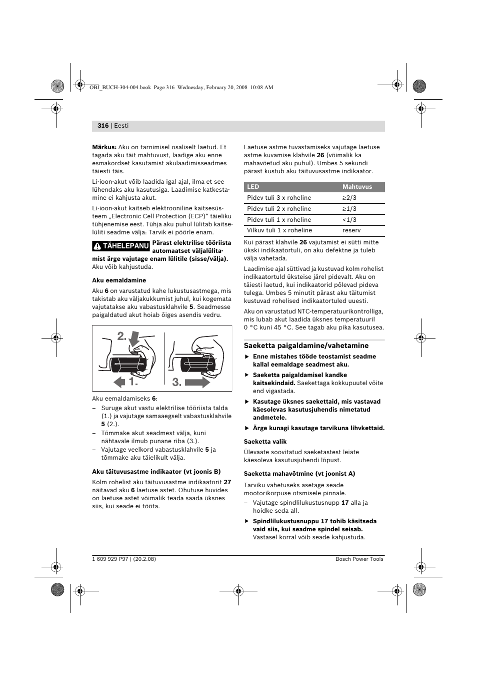 Bosch GKS 36 V-LI Professional User Manual | Page 316 / 349