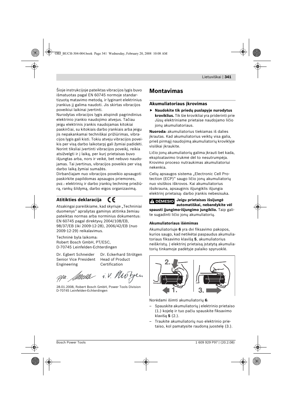 Montavimas | Bosch GKS 36 V-LI Professional User Manual | Page 341 / 349