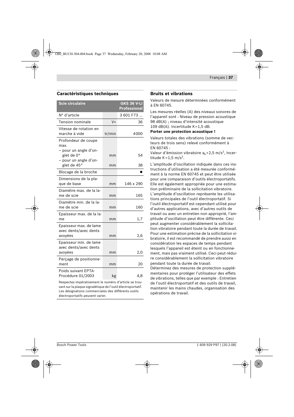 Bosch GKS 36 V-LI Professional User Manual | Page 37 / 349