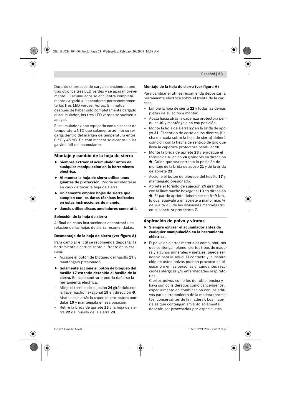 Bosch GKS 36 V-LI Professional User Manual | Page 53 / 349