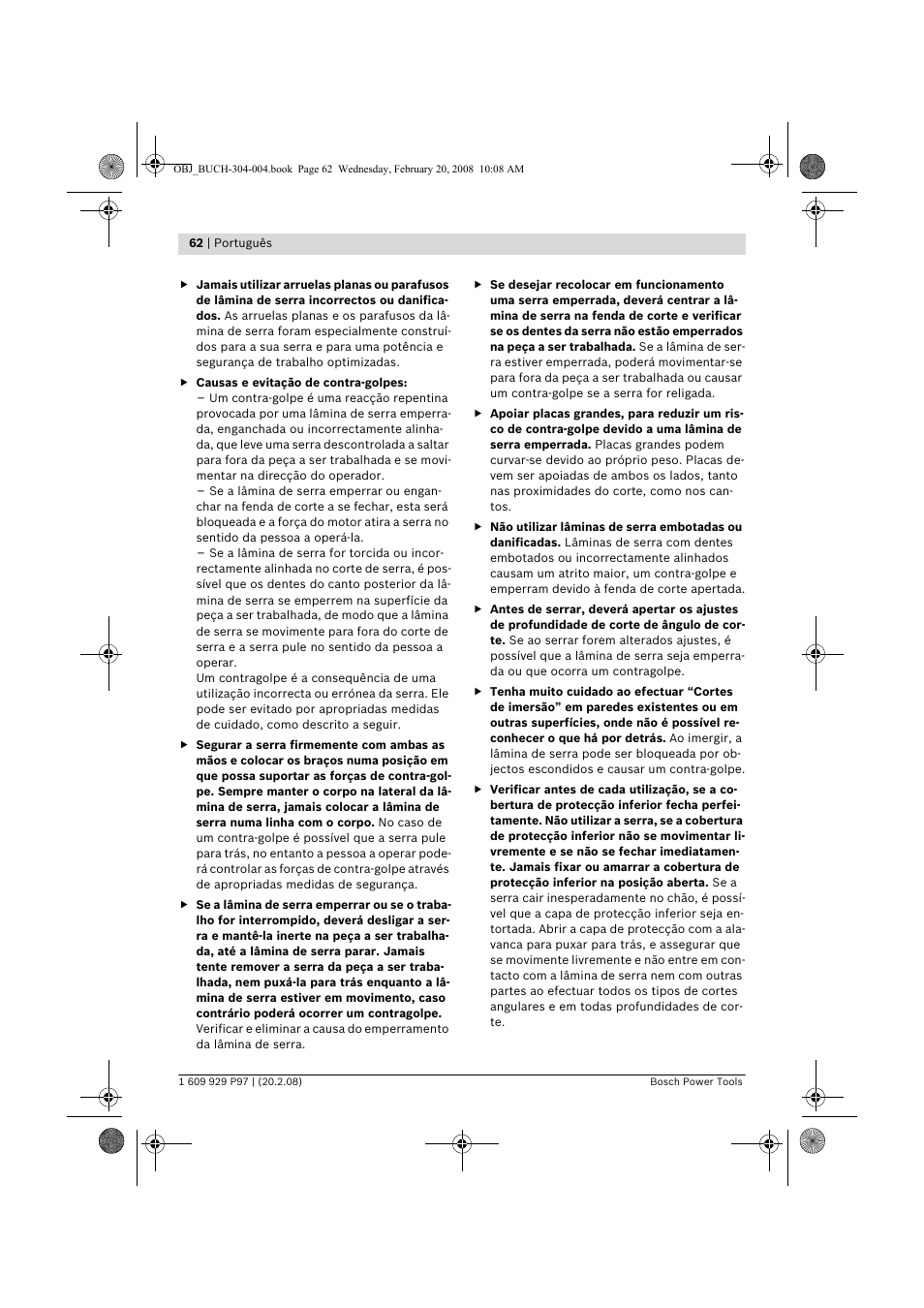 Bosch GKS 36 V-LI Professional User Manual | Page 62 / 349