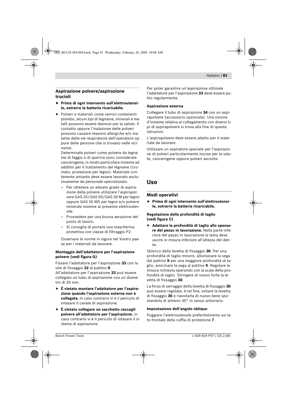 Bosch GKS 36 V-LI Professional User Manual | Page 81 / 349