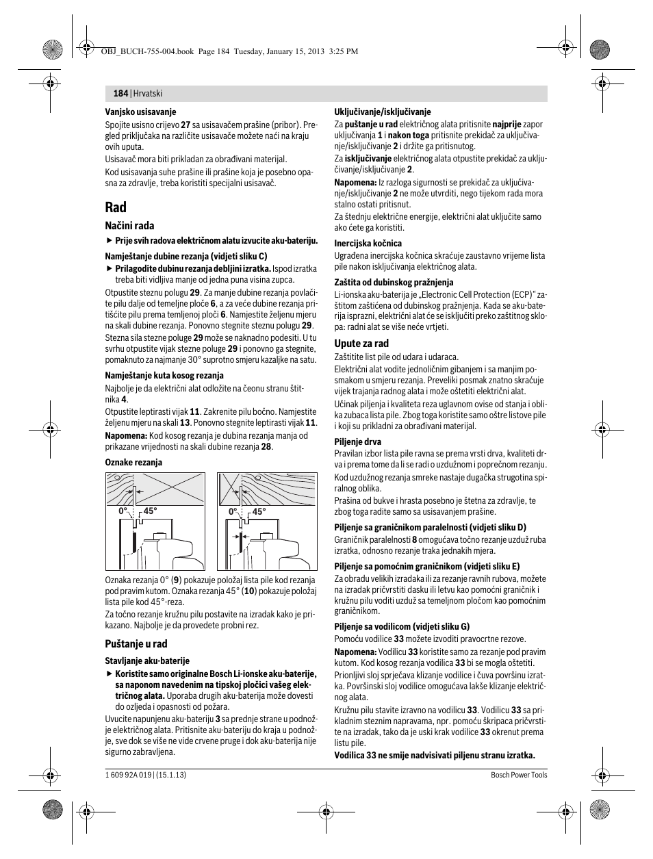 Bosch GKS 18 V-LI Professional User Manual | Page 184 / 224