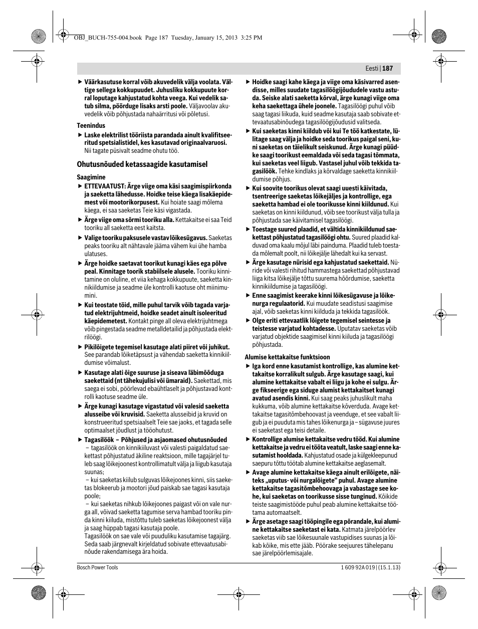 Bosch GKS 18 V-LI Professional User Manual | Page 187 / 224