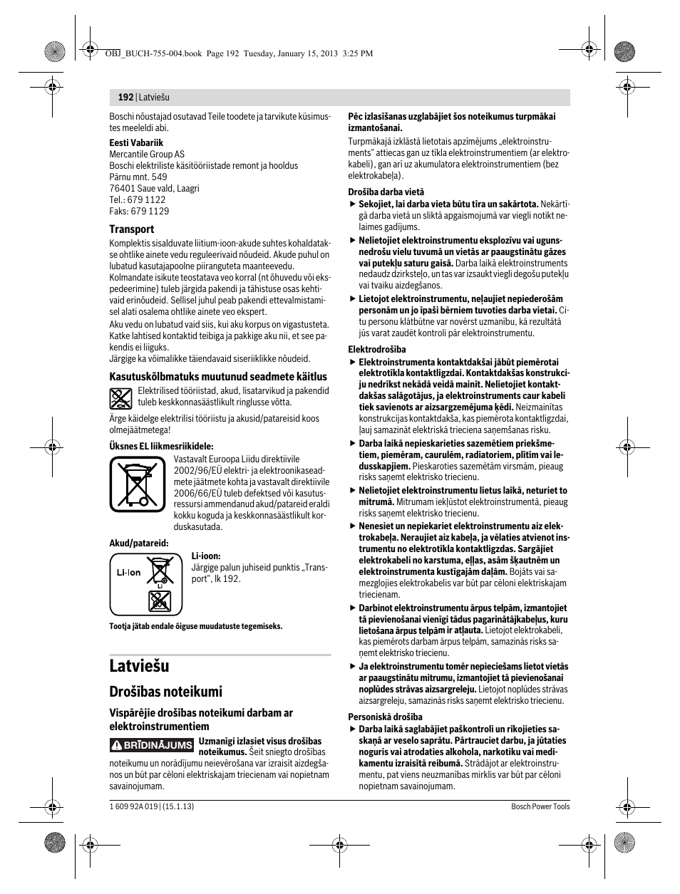 Latviešu | Bosch GKS 18 V-LI Professional User Manual | Page 192 / 224