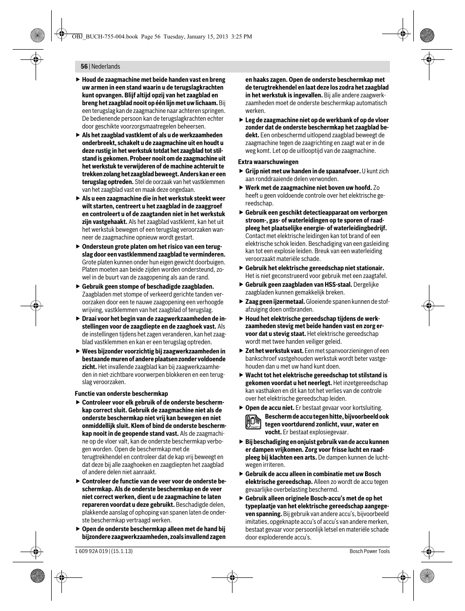 Bosch GKS 18 V-LI Professional User Manual | Page 56 / 224