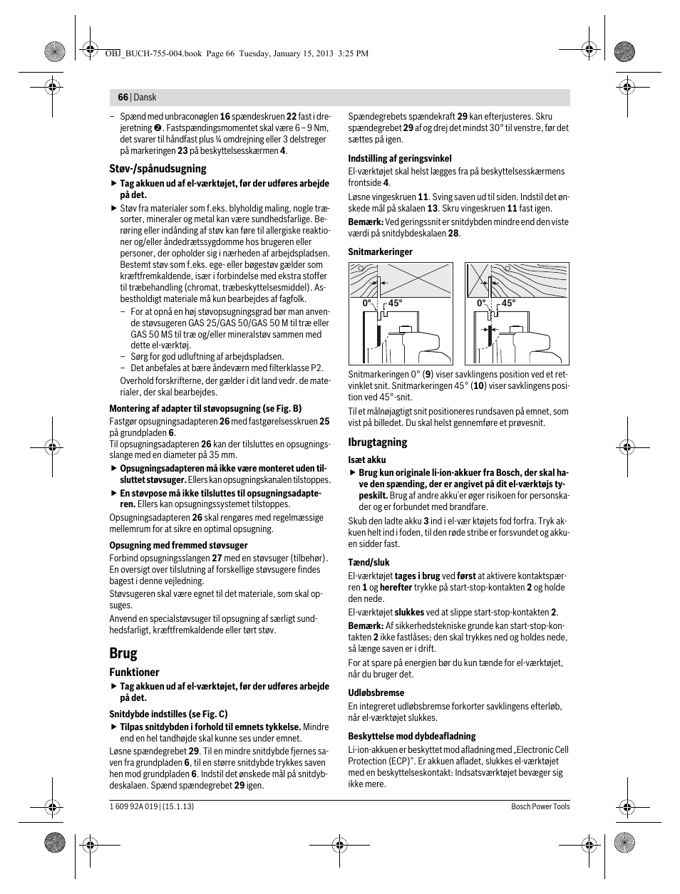 Brug | Bosch GKS 18 V-LI Professional User Manual | Page 66 / 224