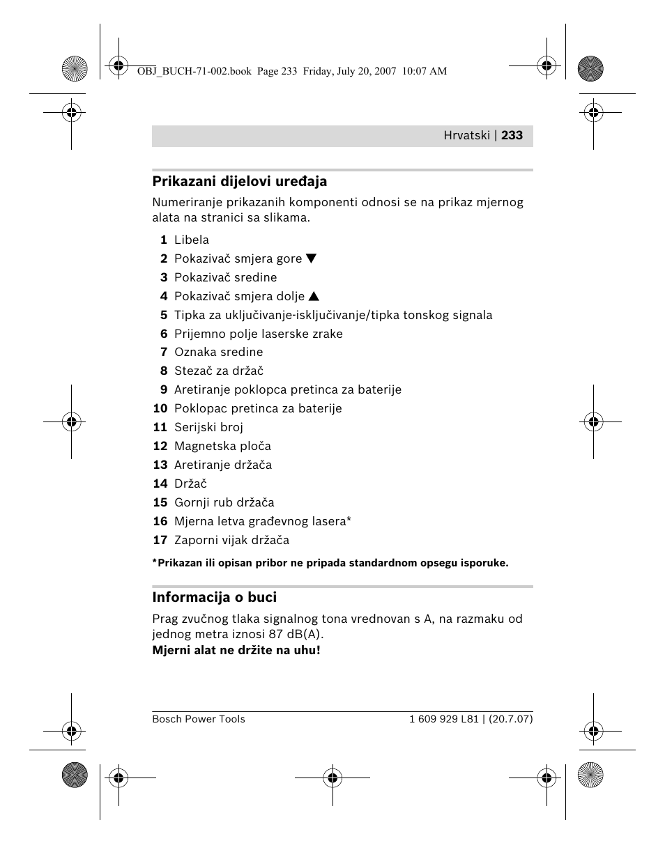 Bosch BLE 200 Professional User Manual | Page 233 / 267