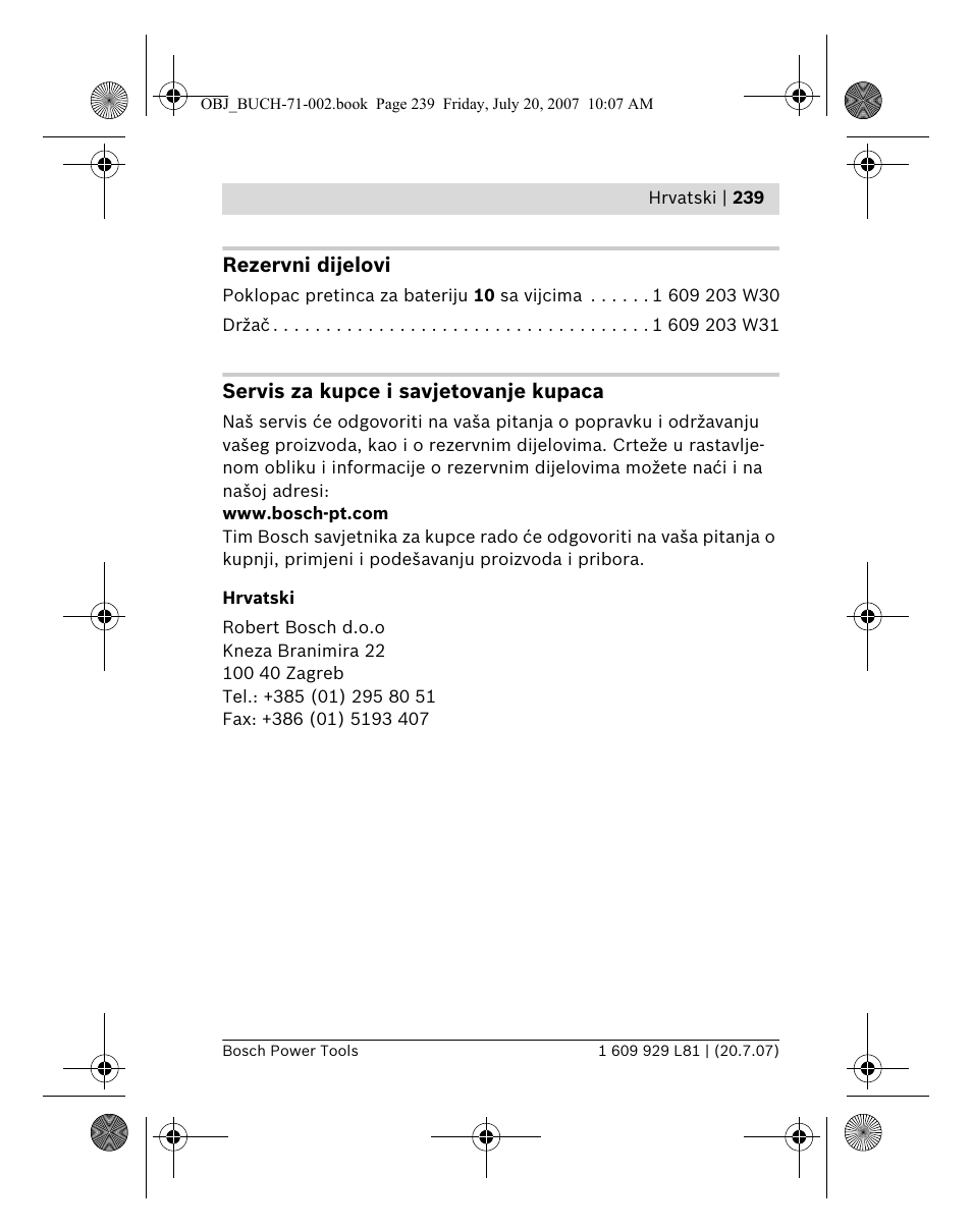 Bosch BLE 200 Professional User Manual | Page 239 / 267