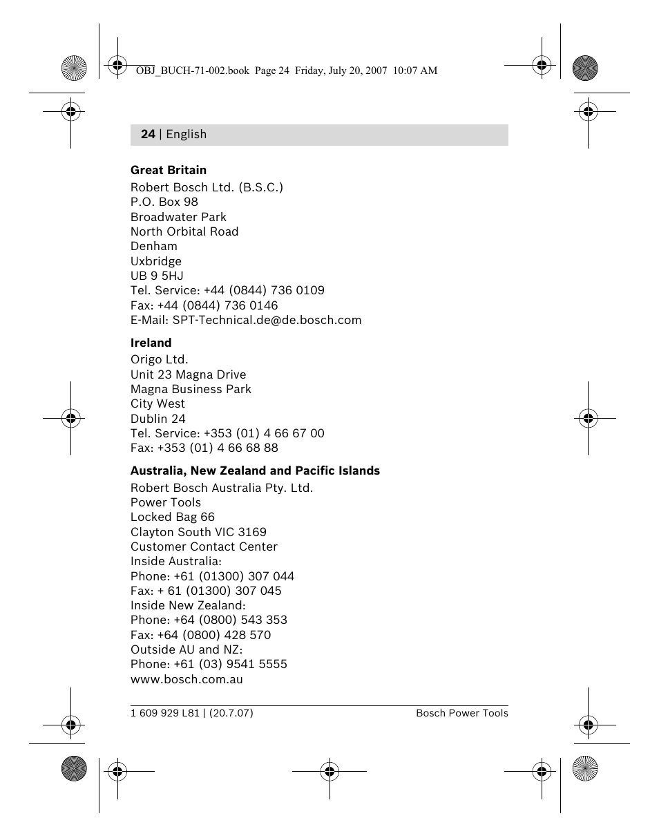 Bosch BLE 200 Professional User Manual | Page 24 / 267