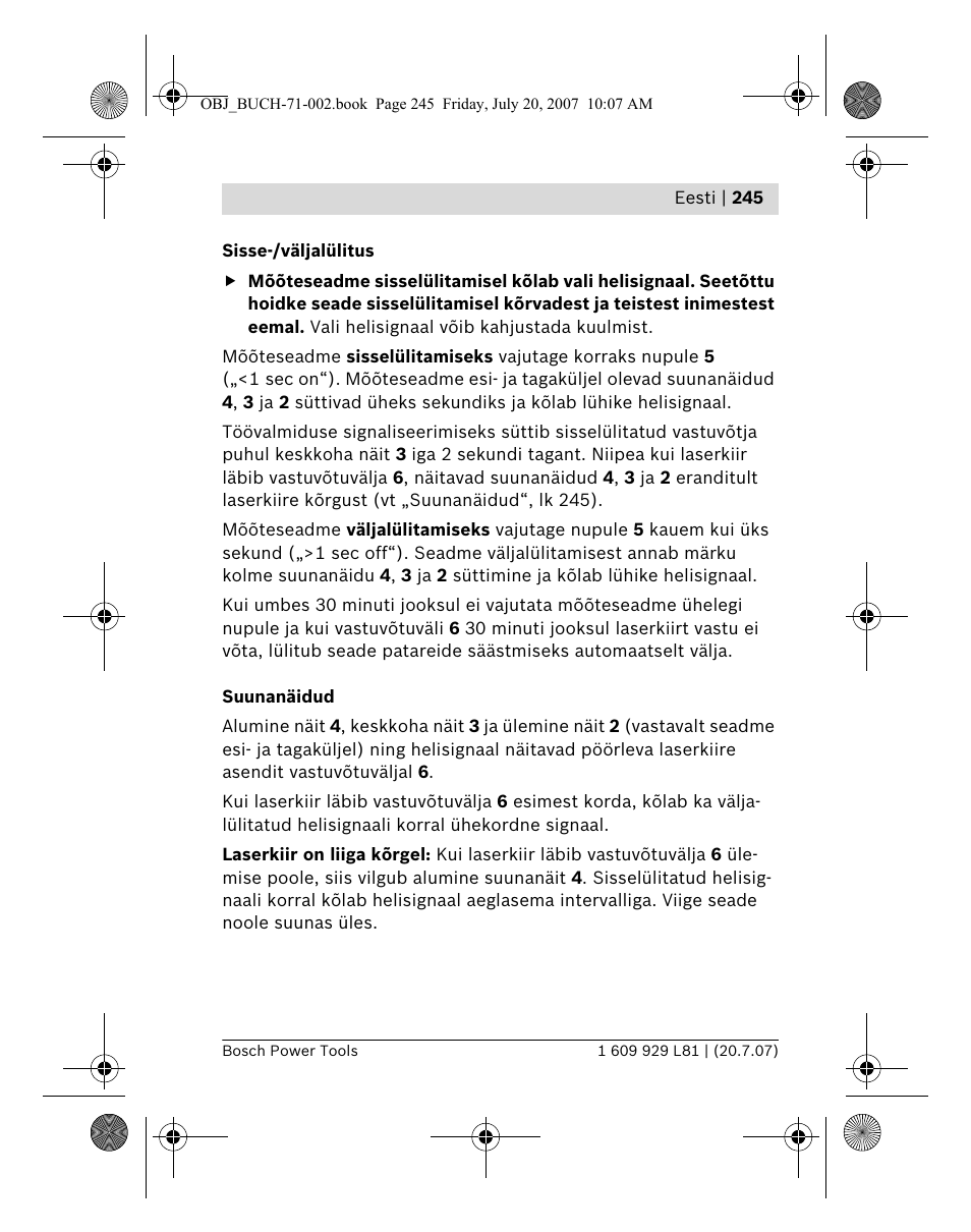 Bosch BLE 200 Professional User Manual | Page 245 / 267