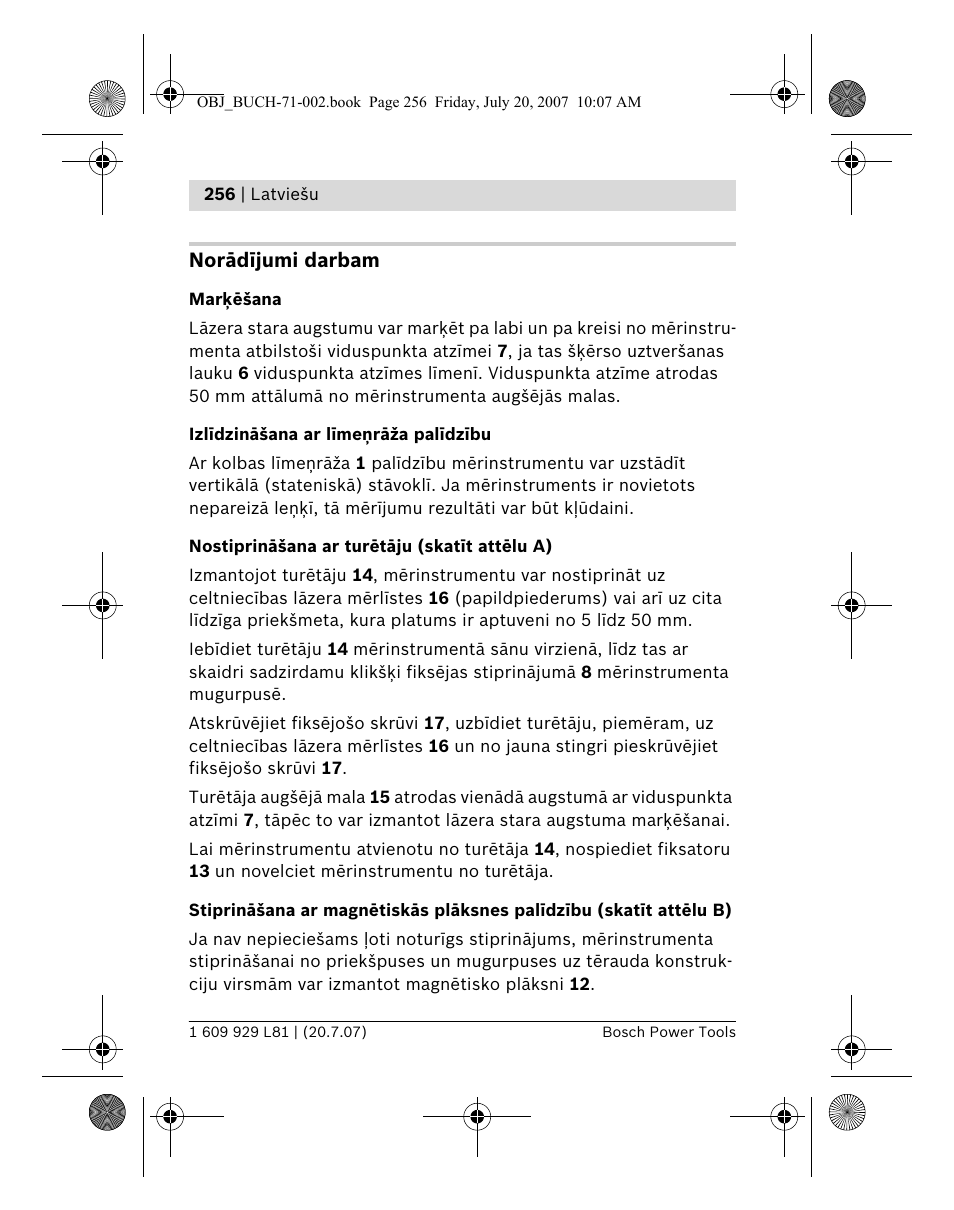 Bosch BLE 200 Professional User Manual | Page 256 / 267