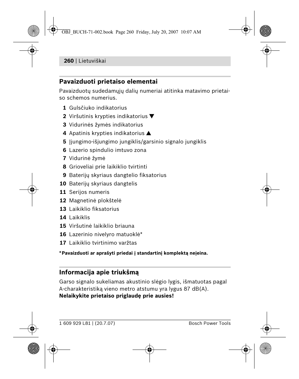 Bosch BLE 200 Professional User Manual | Page 260 / 267