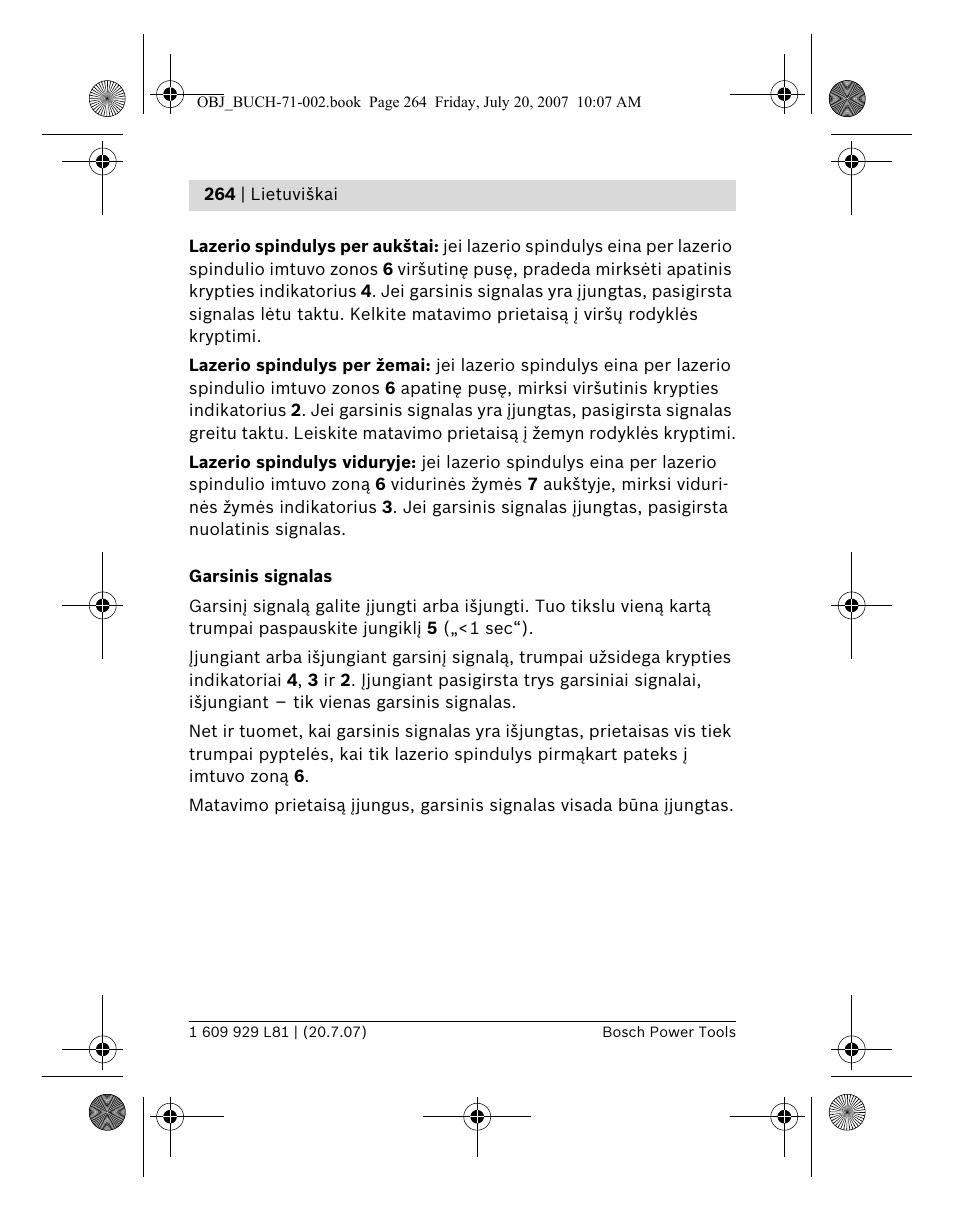 Bosch BLE 200 Professional User Manual | Page 264 / 267