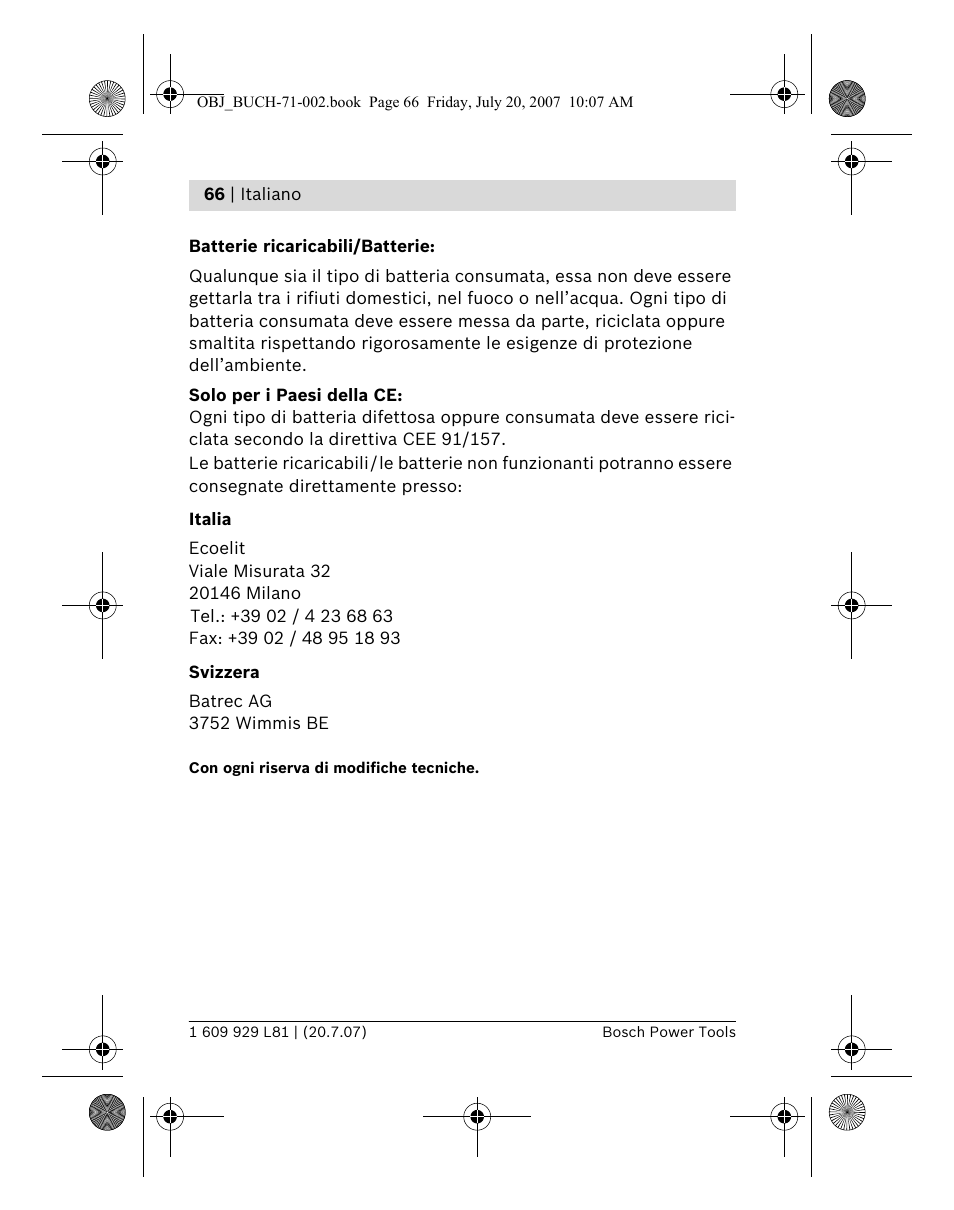 Bosch BLE 200 Professional User Manual | Page 66 / 267