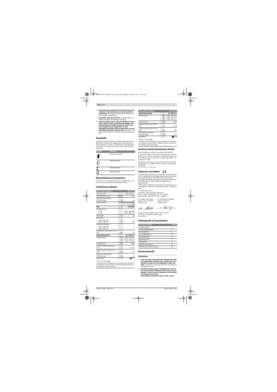 Bosch ALB 18 LI User Manual | Page 104 / 114