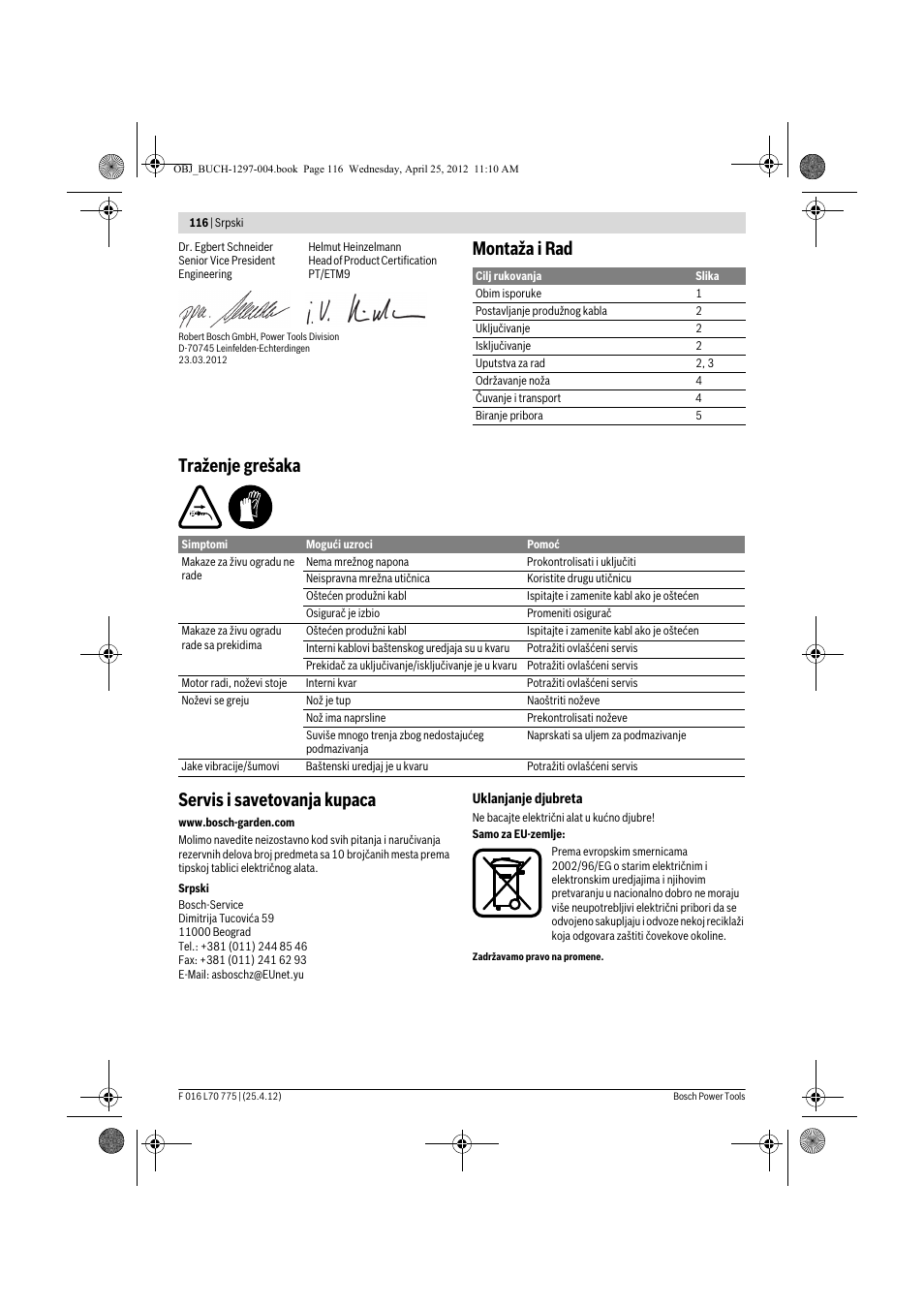 Bosch AHS 45-16 User Manual | Page 116 / 144