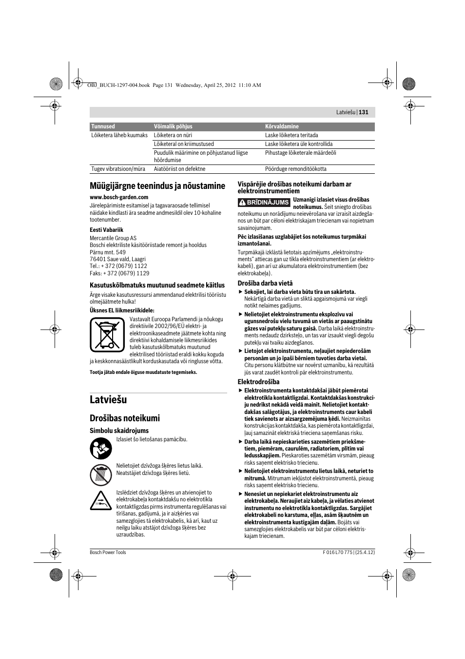 Latviešu, Müügijärgne teenindus ja nõustamine | Bosch AHS 45-16 User Manual | Page 131 / 144