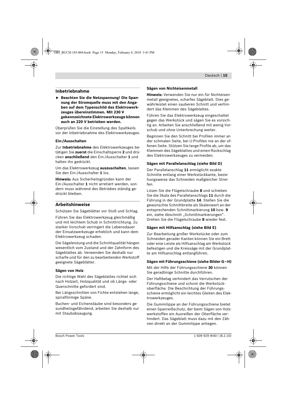 Bosch GKS 160 Professional User Manual | Page 15 / 333
