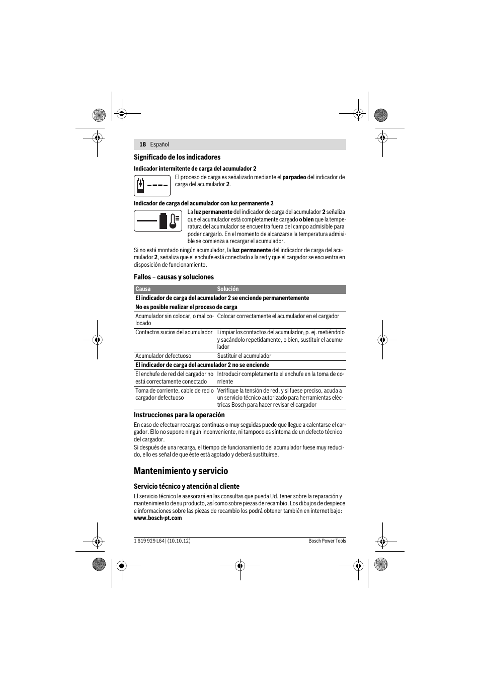 Mantenimiento y servicio | Bosch AL 1115 CV User Manual | Page 18 / 108
