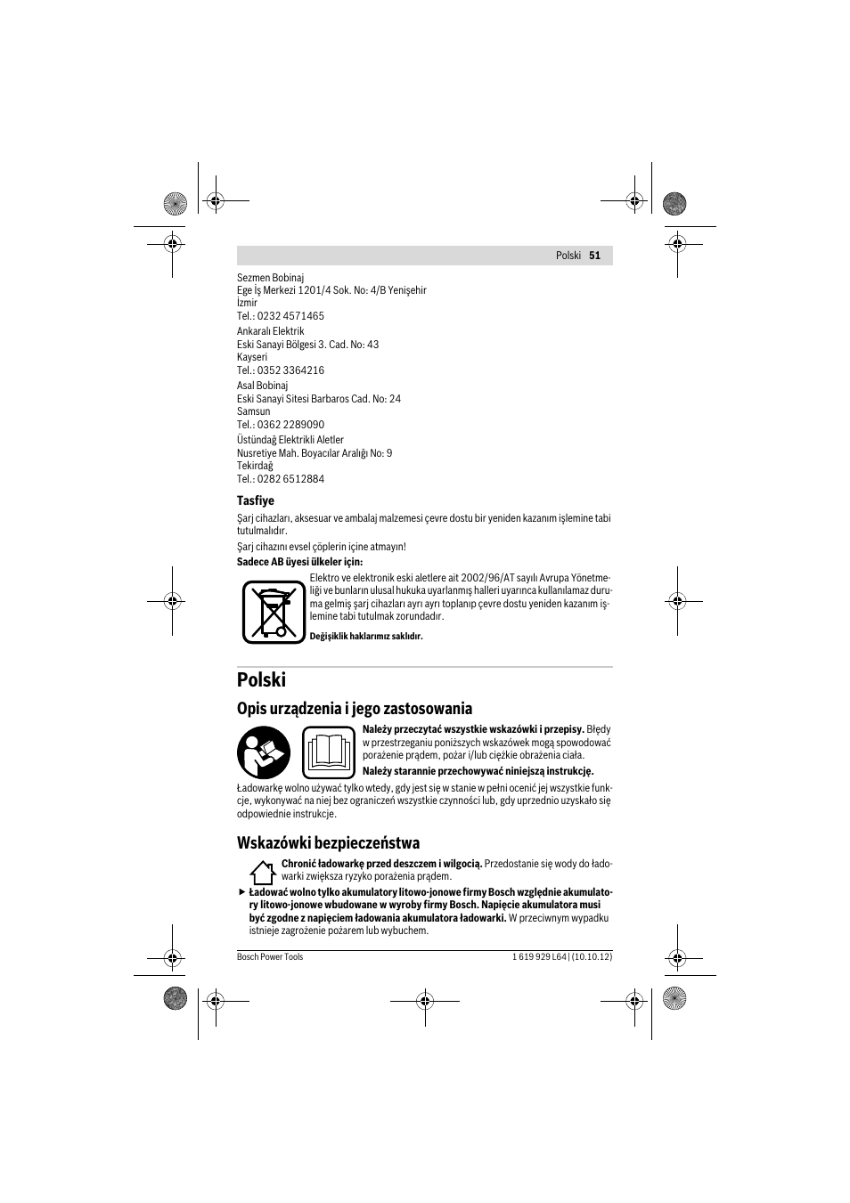 Polski, Opis urządzenia i jego zastosowania, Wskazówki bezpieczeństwa | Bosch AL 1115 CV User Manual | Page 51 / 108
