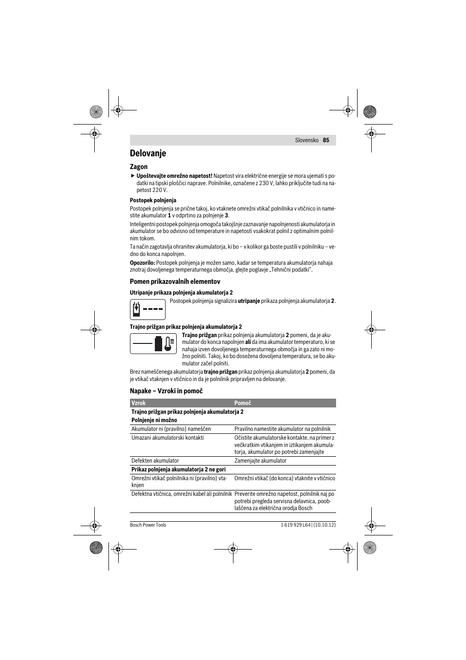 Delovanje | Bosch AL 1115 CV User Manual | Page 85 / 108