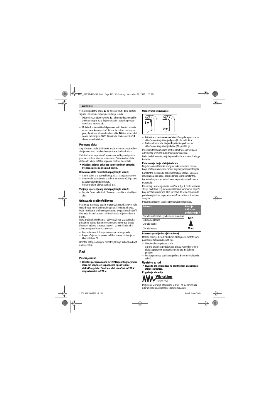 Bosch GSH 5 CE Professional User Manual | Page 102 / 136